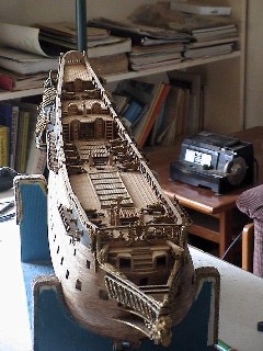 A Miniature Ship Built by Jake Crounse, Photo 
by Roland Blanks